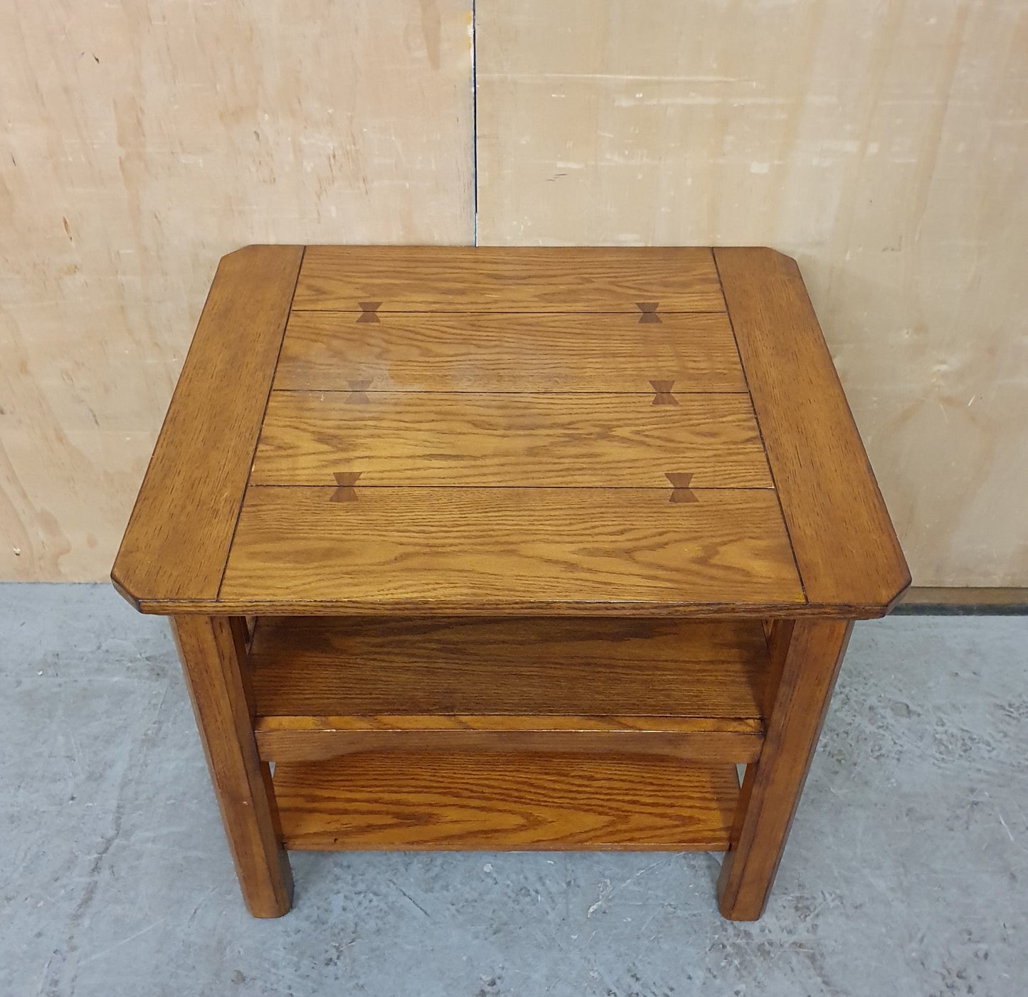 2 Tier Solid Oak Coffee Table with 1 Small Drawer and Slatted Side - 104842