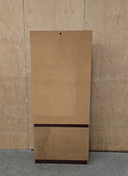 Dark Stained Wood Glass Door Cabinet in Two Sections - 104742