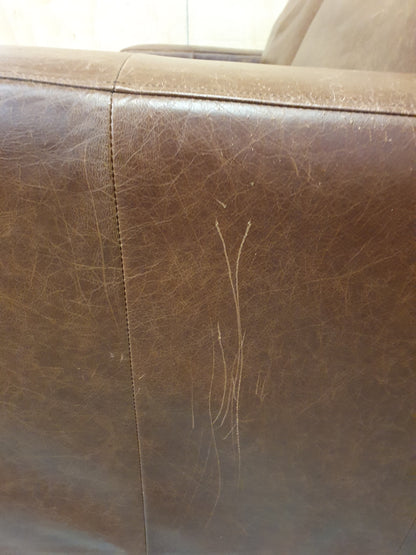 NEXT Brown Soft Leather 2 Seater Sofa Bed - 103909