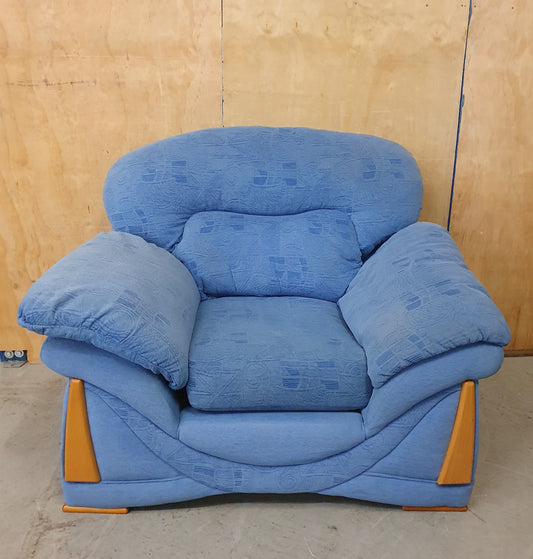 Blue Armchair with Removable Armrests and Backrest - 104156