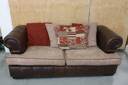 Brown 2 Seater Sofa with Cushioned Seat Back - 191024-01