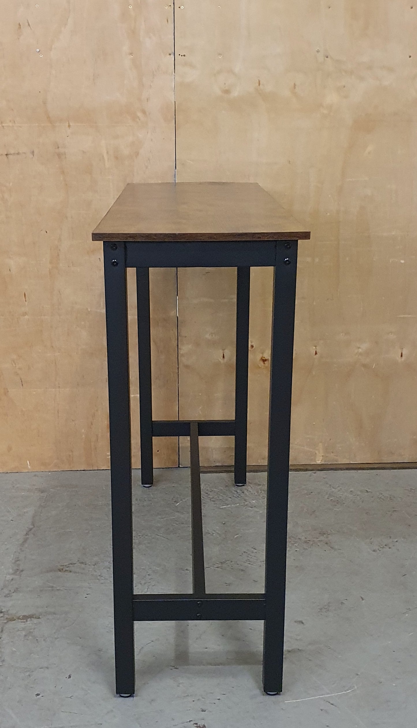 Long Wood Top Bar Table with Black Metal Frame - 104893