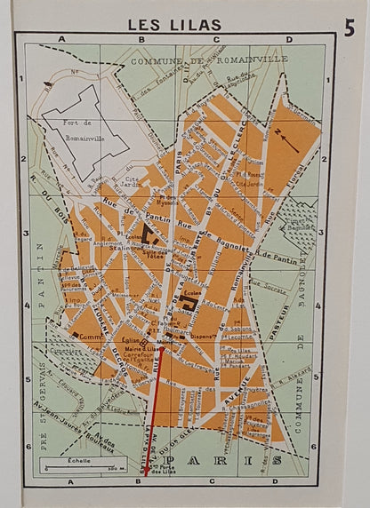 French Map in Wooden Frame - 050425-05