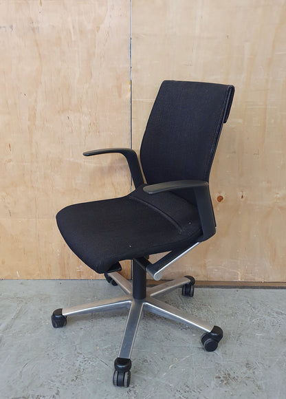 Black Fabric Office Chair on Castor Wheels - 104341