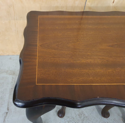 Mahogany Large Coffee Table with 2 Small Nest of Tables and Cabriole Legs - EL102783