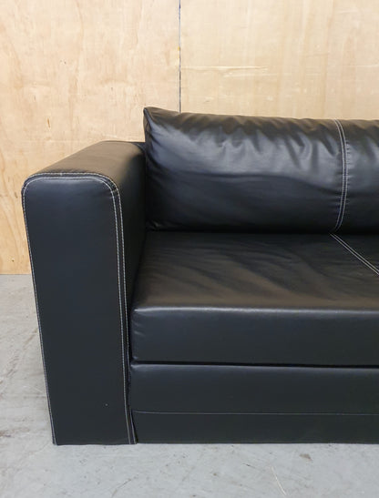 IKEA Black Faux Leather Pull Out Sofa Bed - EL104910