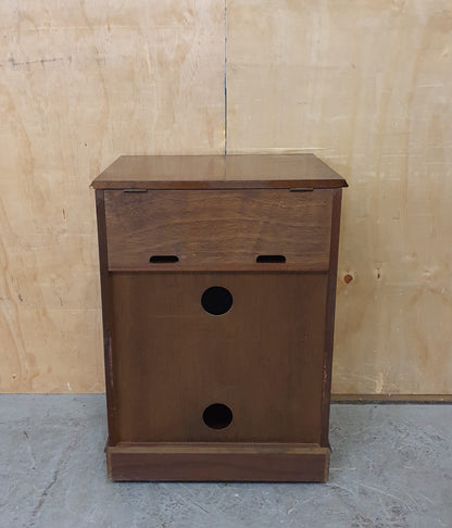 Small Mahogany Cabinet with 1 Door and Open Top Lid - 180925-01