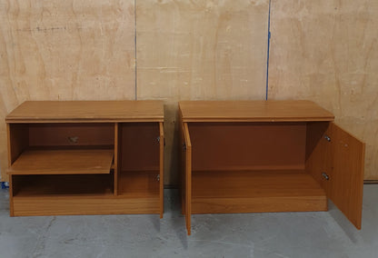 Two Matching Wooden Cabinets with Pull Out Shelf and Doors - EL103044