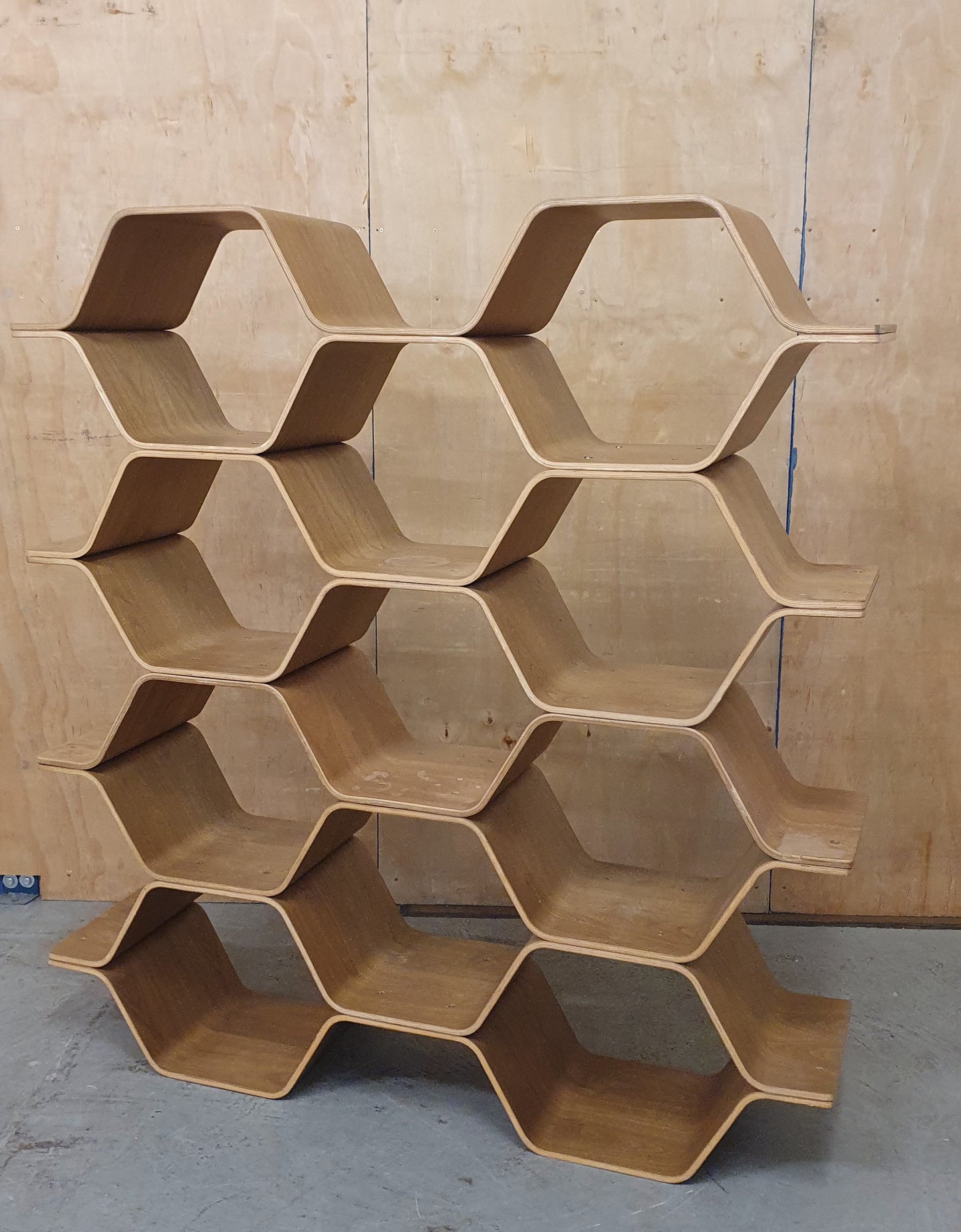 Large Hexagon Shape Wood Shelving Unit - 110925-12