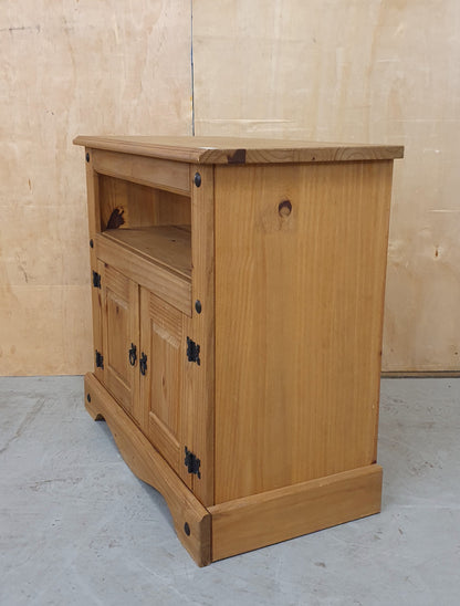 2 Door Wooden Cabinet with Black Handles and Fixtures - EL103058