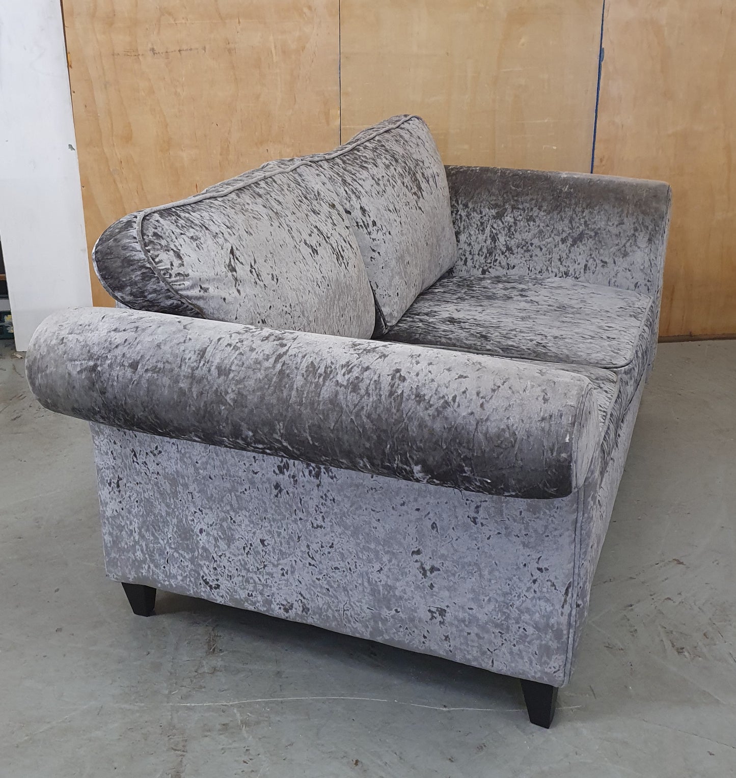 Grey Crushed Velvet 2 Seater Sofa - 104104