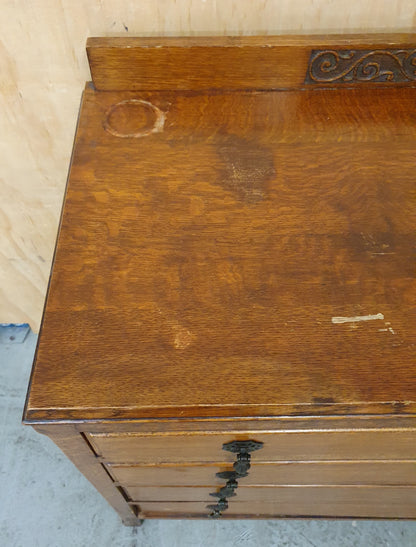 Vintage 4 Drawer Chest of Drawers with Engraved Top Panel - 104810