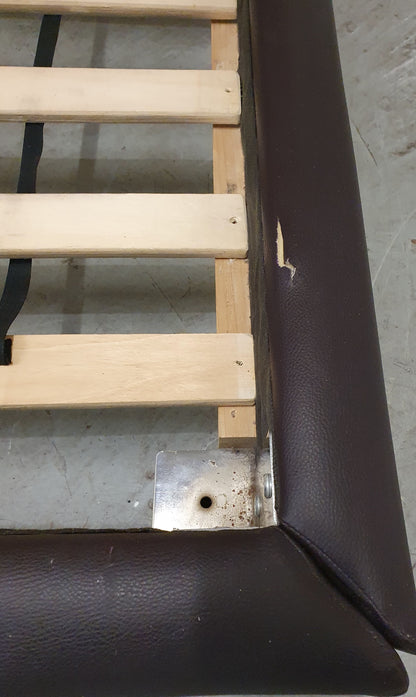 Brown Faux Leather Double Bed Base - 040226-01