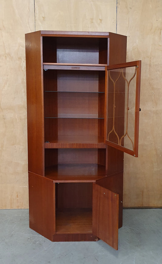 A.H. McIntosh & Co Large 2 Tier Glass Cabinet with Glass Shelves -104274