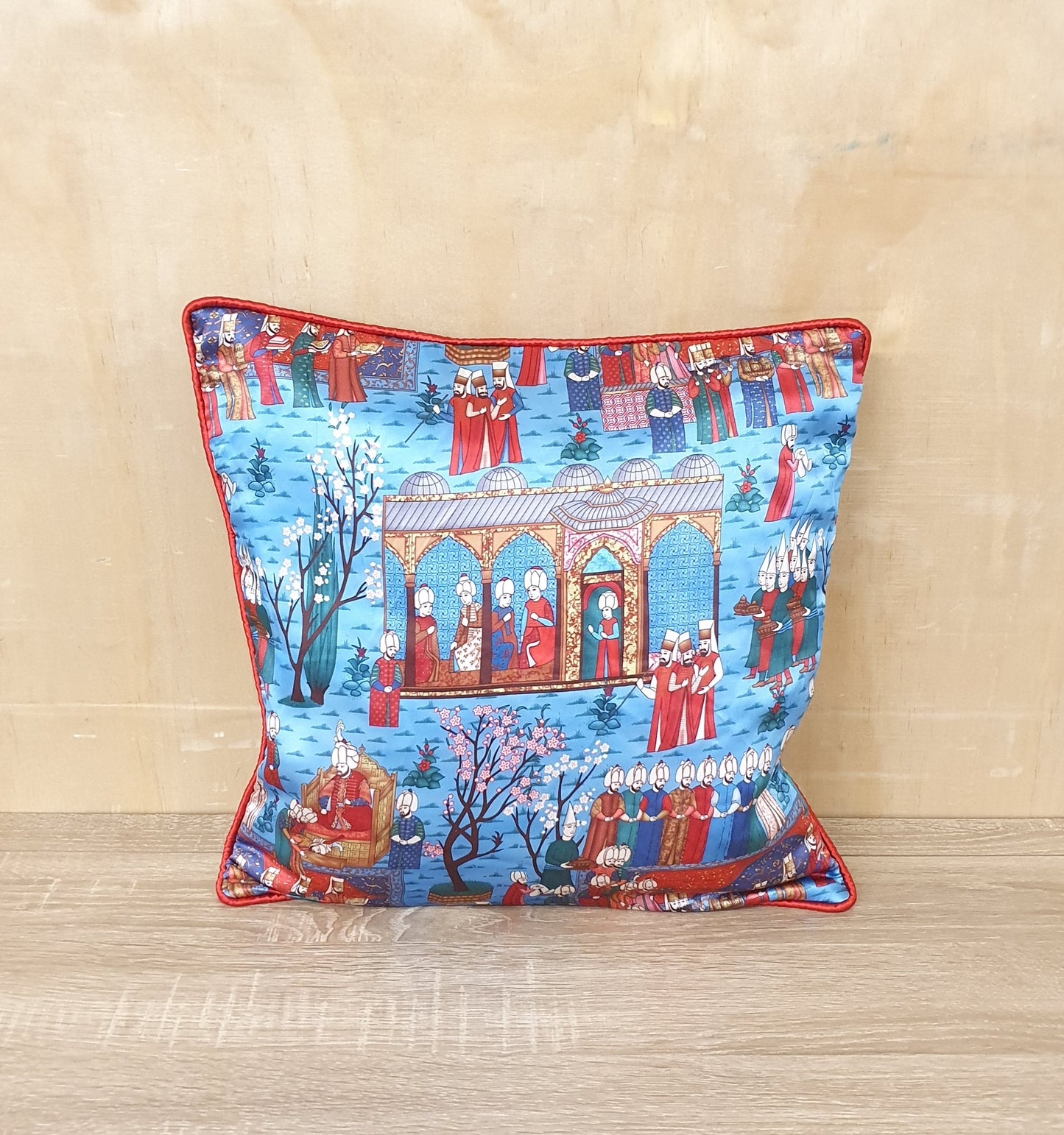 MAYRIDGES Silk Cushion Cover with Printed Design Zip - M140824-03