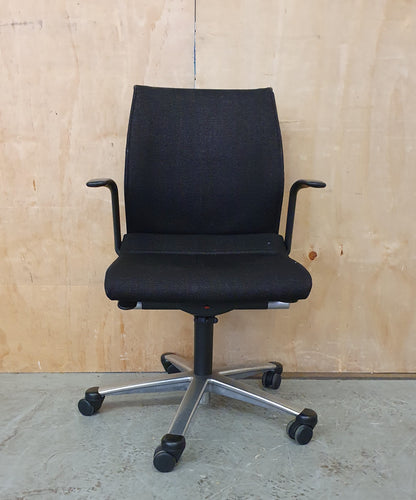 Black Fabric Office Chair on Castor Wheels - 104341