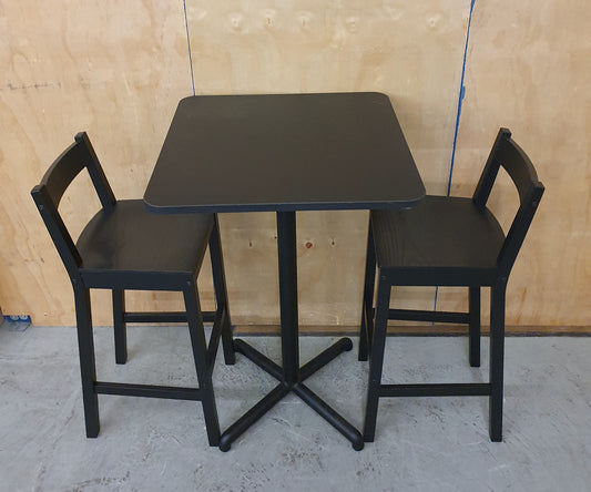 IKEA STENSELE Black High Table and 2 Tall Chairs - 104436 / 104437 / 104438