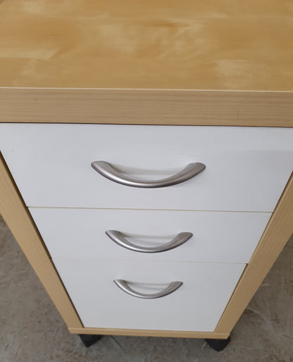 Small 3 Drawer Wood Filing Cabinet with Chrome Handles - EL104586