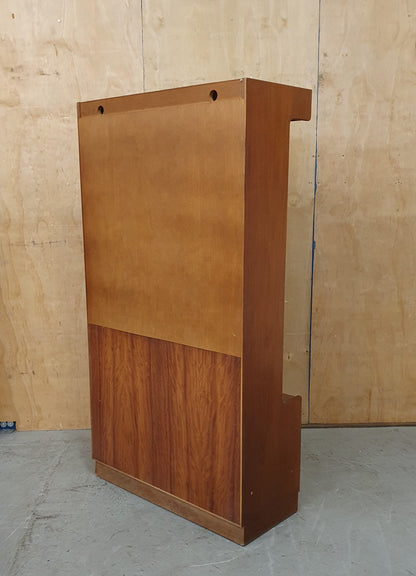Vintage Sliding Glass Door Display Cabinet with Pull Out Middle Door and Bottom Cupboard - EL104538