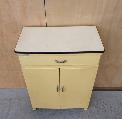 Vintage Small 2 Door 1 Drawer Free Standing Wood Kitchen Cabinet - 104033
