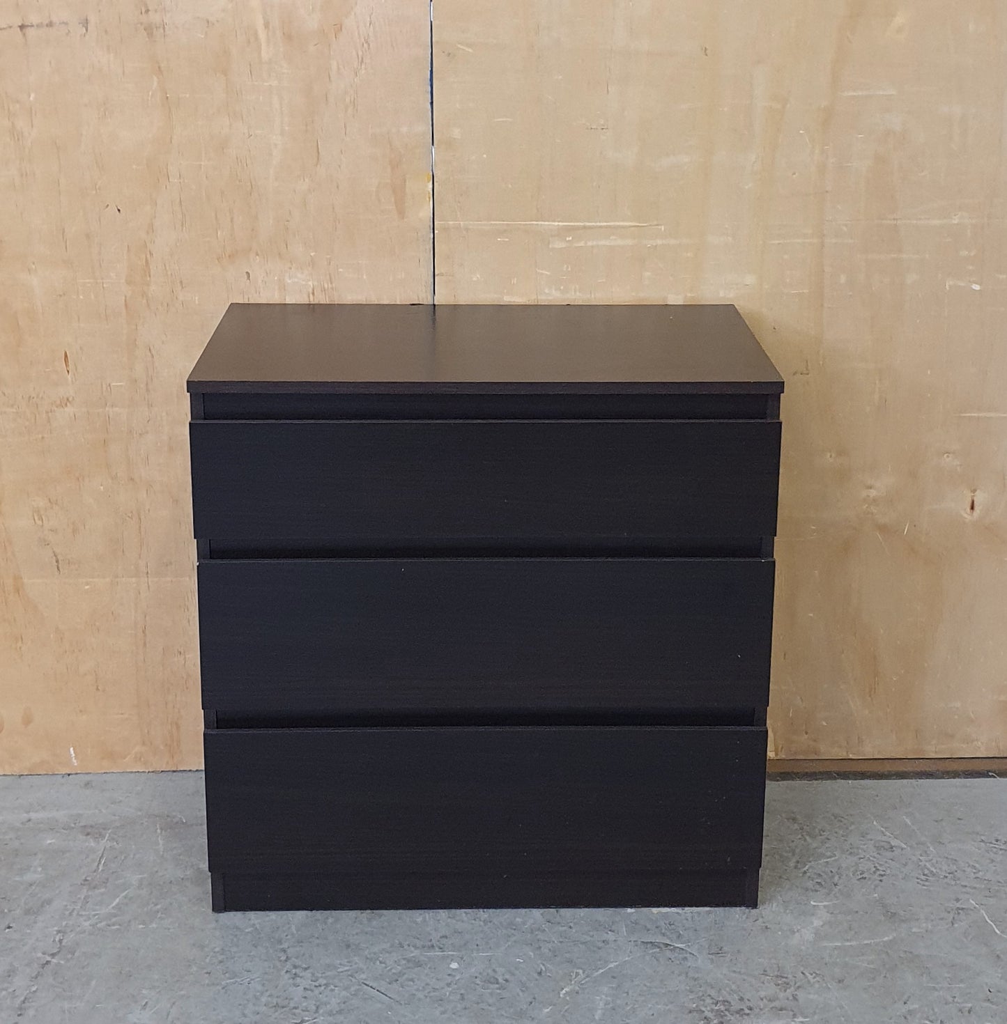Small 3 Drawer Dark Brown Wood Chest of Drawers - EL104585