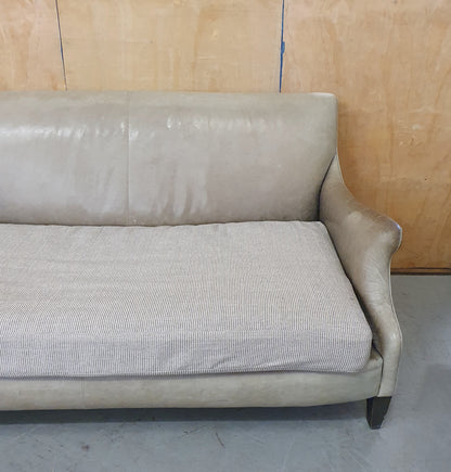 Grey Leather 2 Seater Modern Sofa with Removable Cushioned Seat  - 103933