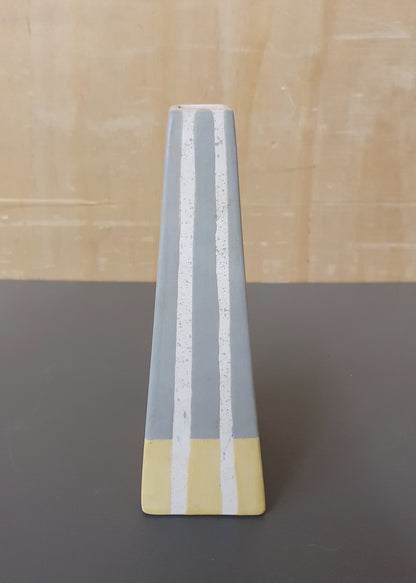 Clay Striped Stem Vase - 010625-11