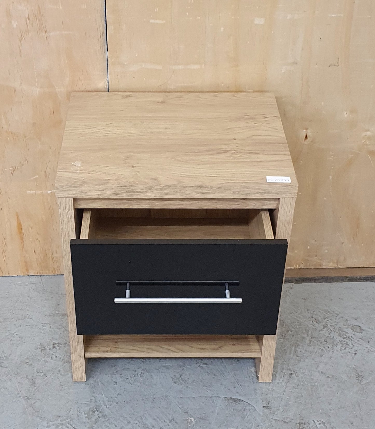 Single Black Drawer Wooden Bedside Cabinet with Storage Space - EL102879