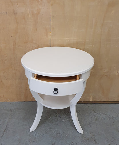 2 Tier Small Round Top 3 Leg Table with Drawer - EL104901