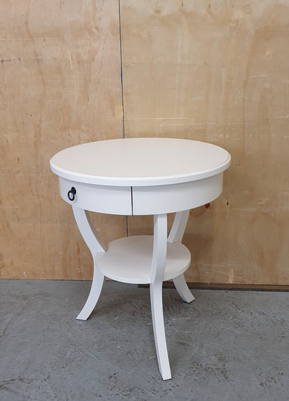 2 Tier Small Round Top 3 Leg Table with Drawer - EL104901