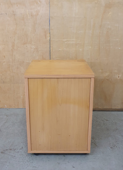 4 Drawer Lockable Wooden Filing Cabinet on Wheels - EL104373