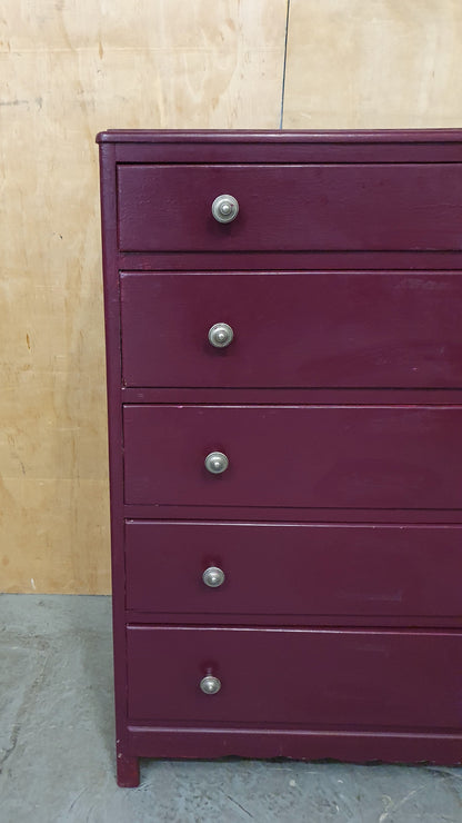 5 Drawer Burgundy Chest of Drawers - 104799