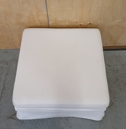 Large White Storage Ottoman with Removable Lid - 104806