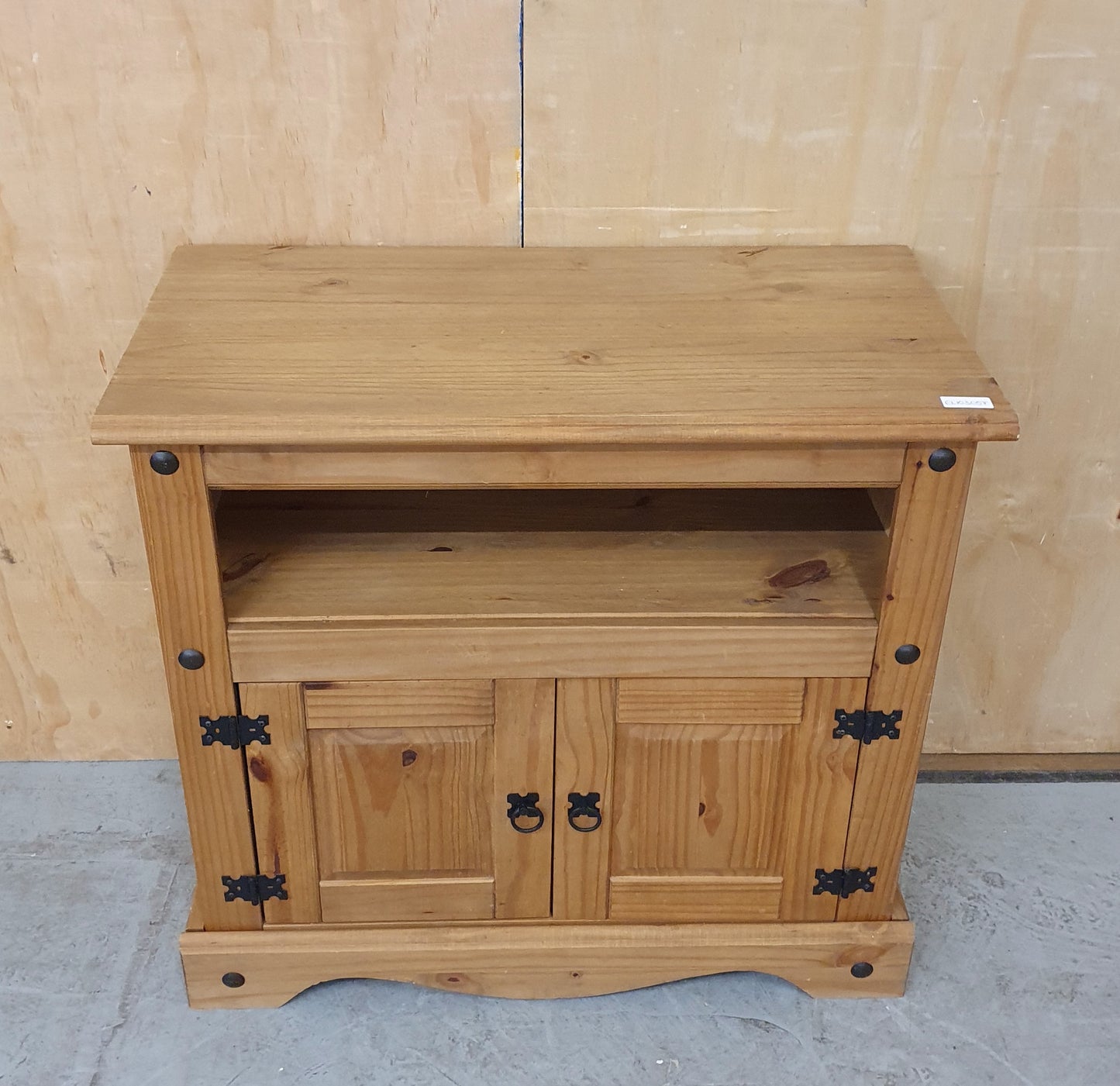 2 Door Wooden Cabinet with Black Handles and Fixtures - EL103058