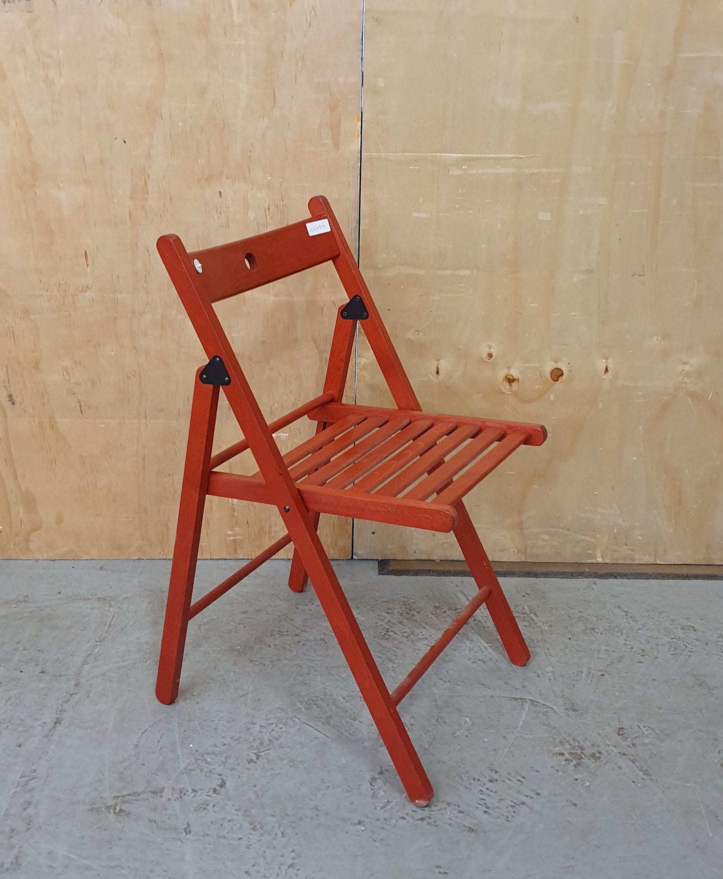 IKEA Single Red Wooden Slatted Seat Folding Chair - 103854