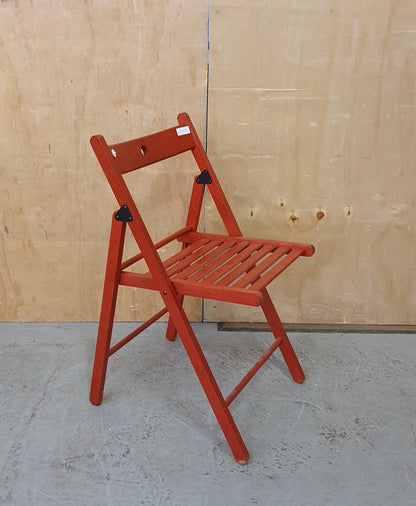 IKEA Single Red Wooden Slatted Seat Folding Chair - 103854