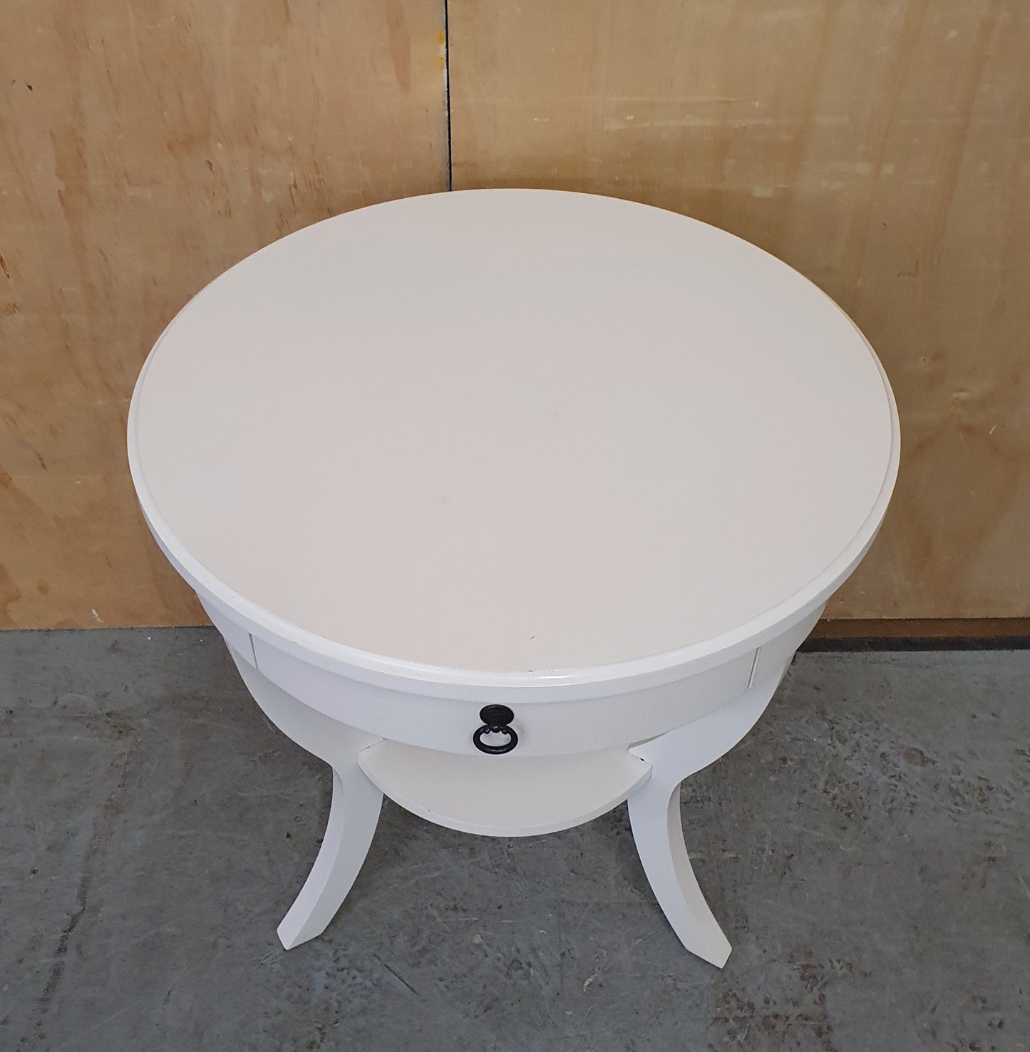 2 Tier Small Round Top 3 Leg Table with Drawer - EL104901
