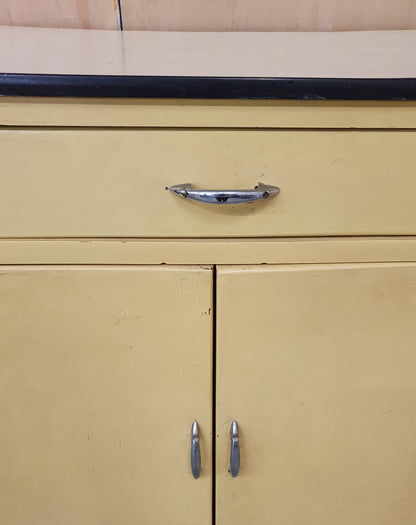 Vintage Small 2 Door 1 Drawer Free Standing Wood Kitchen Cabinet - 104033
