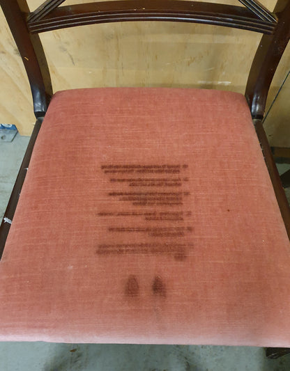 6 Matching Wood Frame Dining Chairs with Pink Soft Fabric Seats - 103464/103465/103466/103467/103468/103469