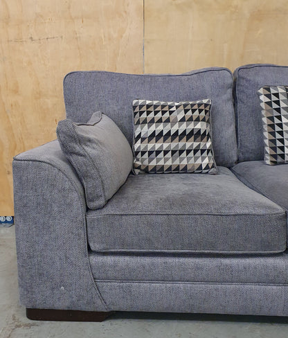 Grey Soft Fabric 2 Seater Sofa with Removable Cushions - 104040