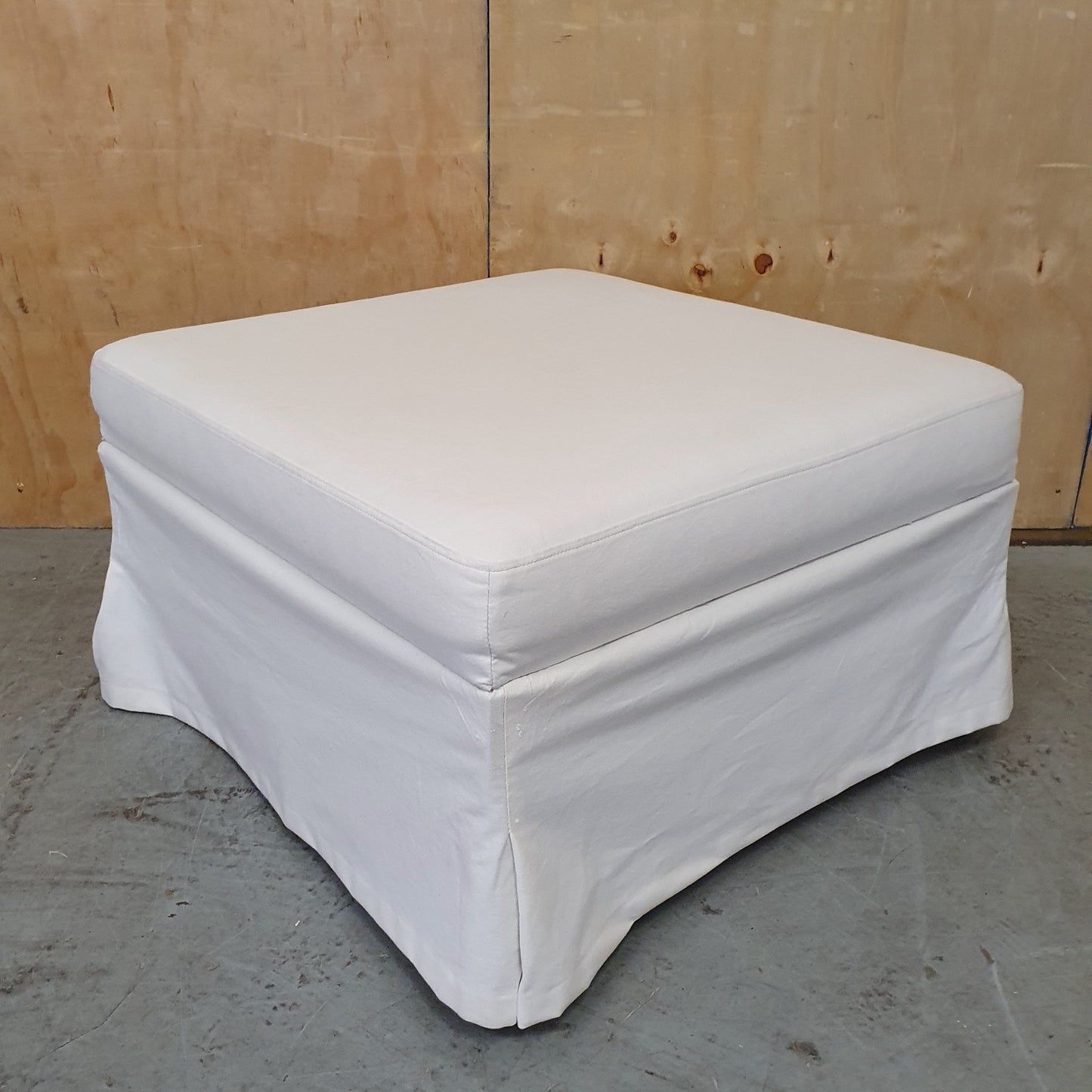 Large White Storage Ottoman with Removable Lid - 104806