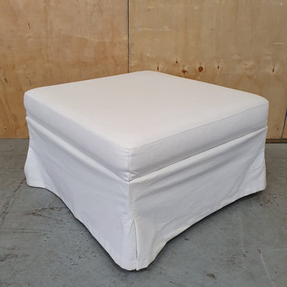 Large White Storage Ottoman with Removable Lid - 104806