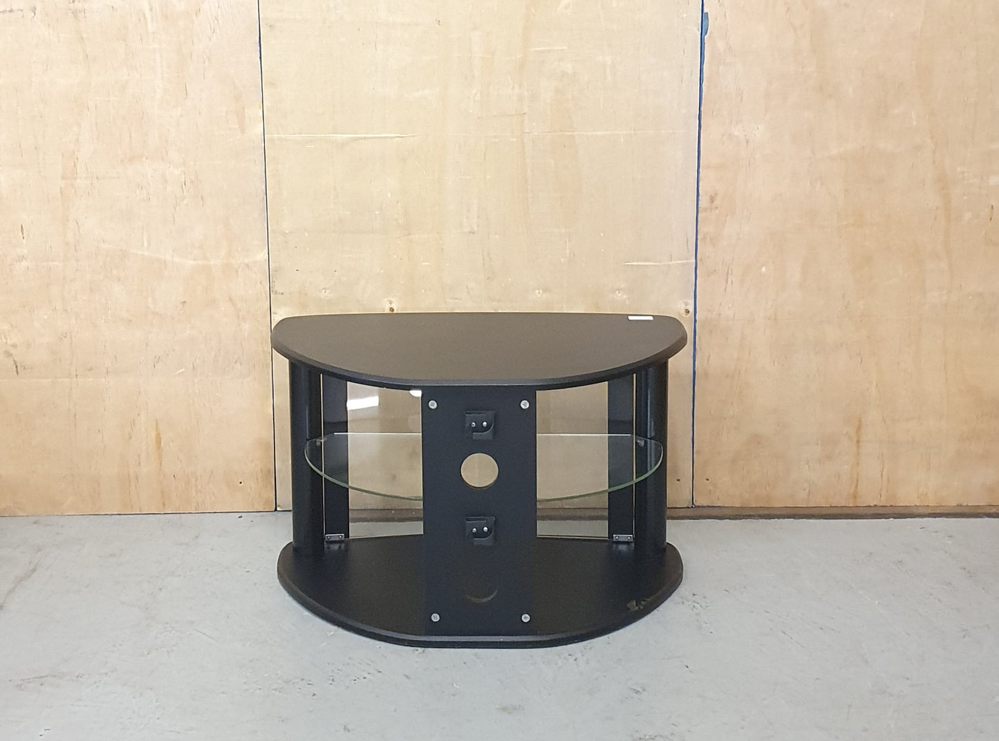 Curved Black Glass Door Cabinet - EL101511