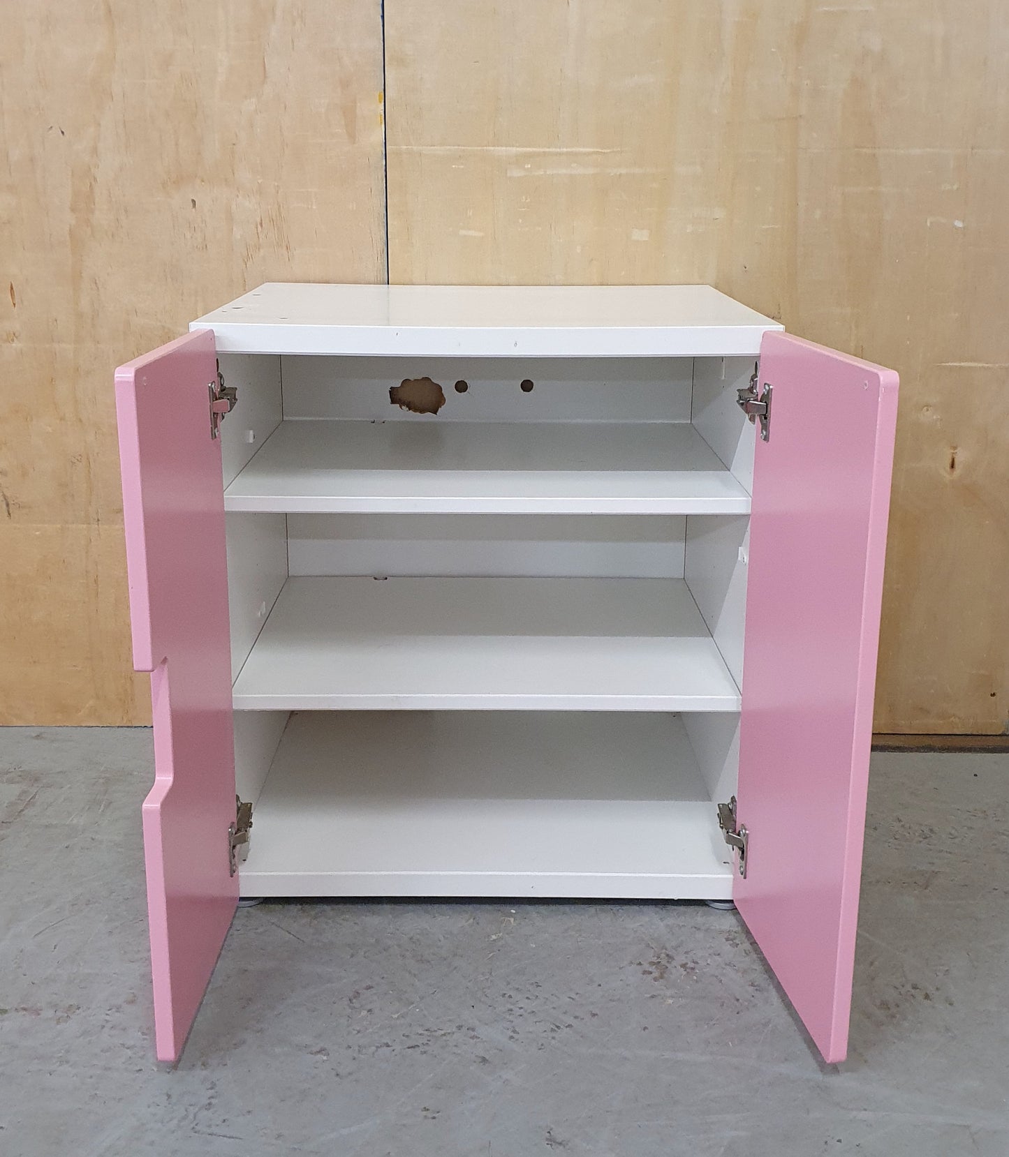 Pink and White 2 Door Children's Storage Cabinet with Interior Shelving - EL103045