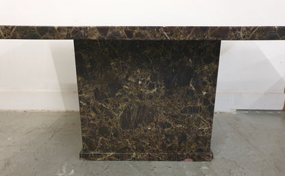 Large Heavy Brown Faux Marble Dining Table - 104429