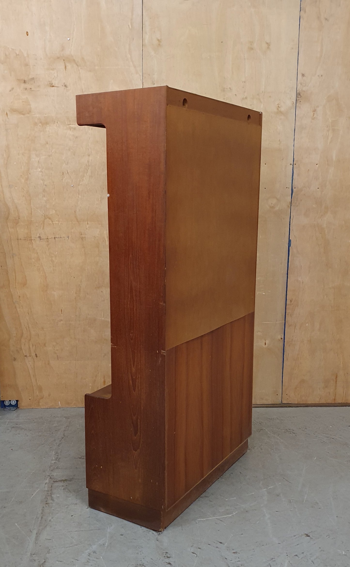 Vintage Sliding Glass Door Display Cabinet with Pull Out Middle Door and Bottom Cupboard - EL104538