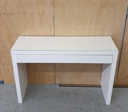 IKEA MALM White Wood Large Dressing Table with 1 Drawer and Removable Glass Top Surface - 104039