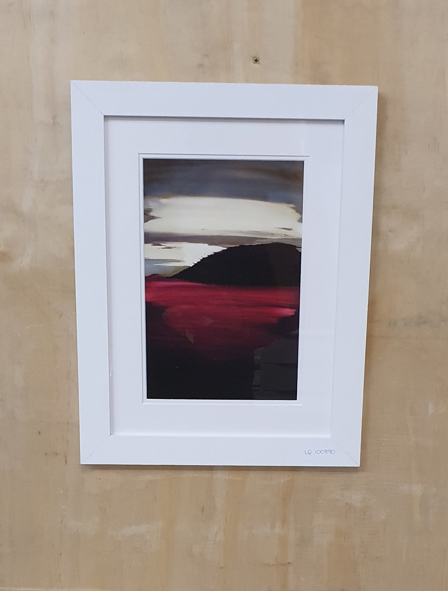 Black and Pink Watercolour Print in White Frame - LQ10090