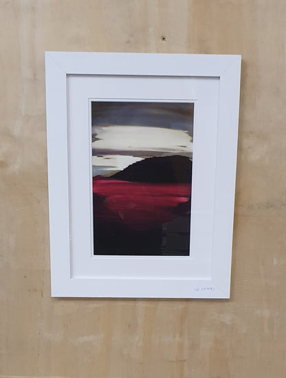 Black and Pink Watercolour Print in White Frame - LQ10090