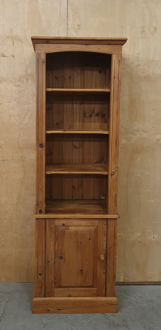 Tall Pine Display Cabinet with 3 Shelves and 1 Bottom Door - 104808